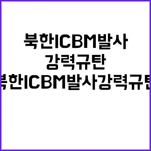 북한 ICBM 발사 강력 규탄의 목소리!