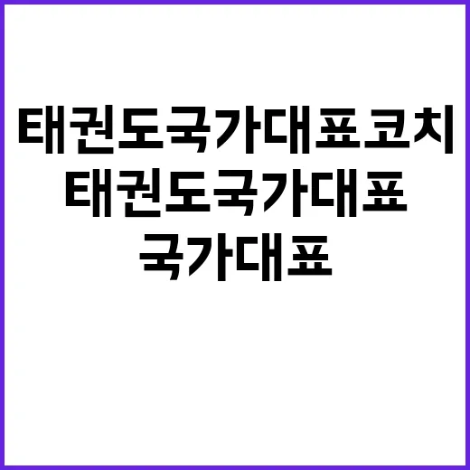 태권도 국가대표 코…