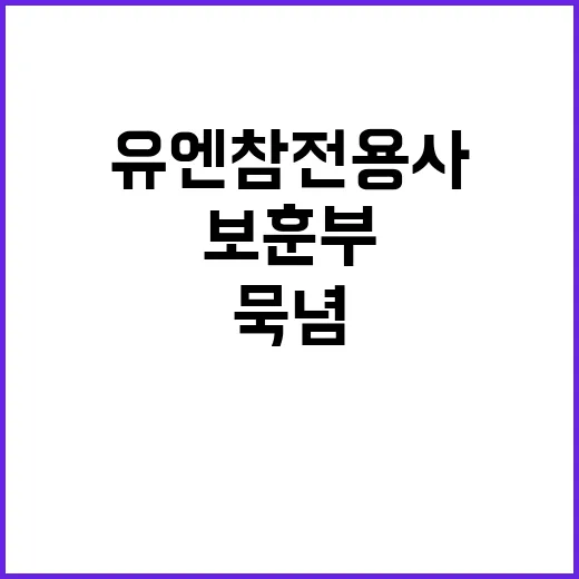 보훈부 유엔참전용사…