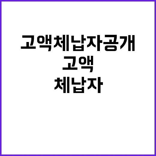 고액체납자 공개…과…