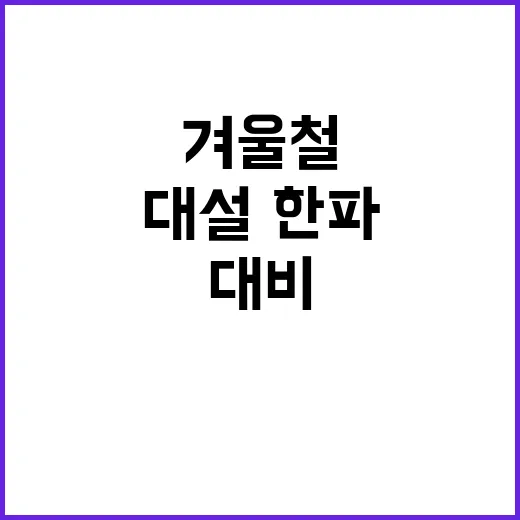 겨울철 안전대책 대설·한파·화재 대비 필수!