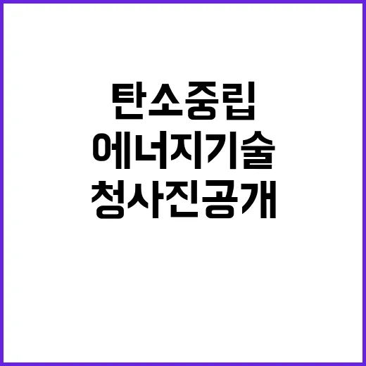 탄소중립 실현 혁신적 에너지 기술 개발 청사진 공개!