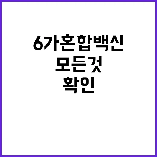 6가 혼합백신의 모든 것 지금 확인하세요!