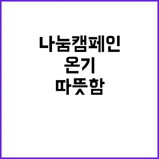 온기나눔 캠페인 겨울 따뜻함 나누는 이유는?