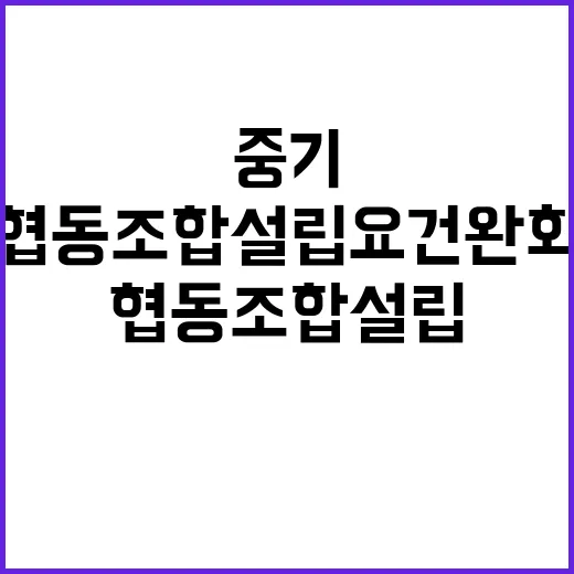 중기 협동조합 설립요건 완화 새로운 변화 주목!