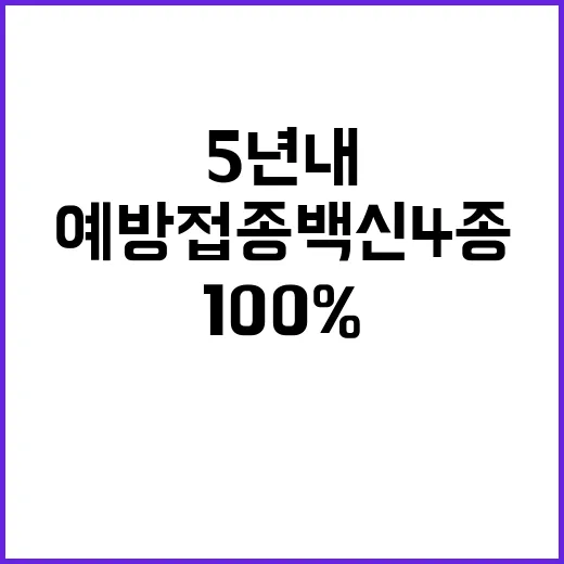 예방접종 백신 4종 5년 내 100% 비축!