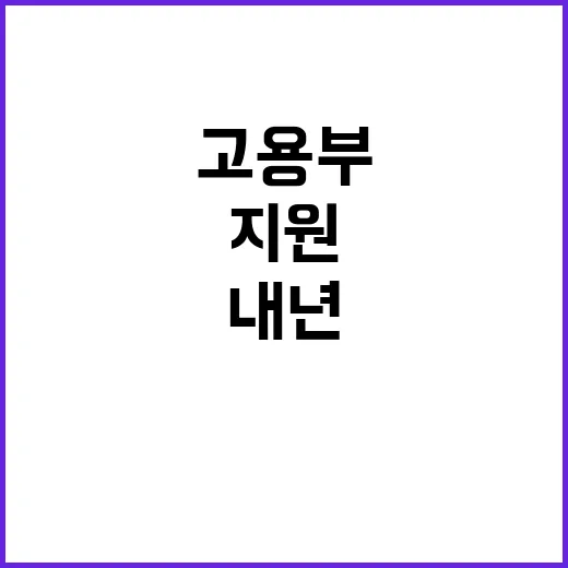 일자리 지원 강화 내년 고용부 예산 확정 소식!