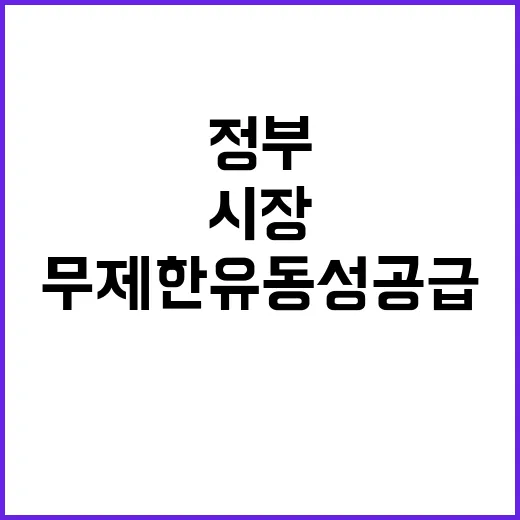 시장 안정 정부의 무제한 유동성 공급 결정!