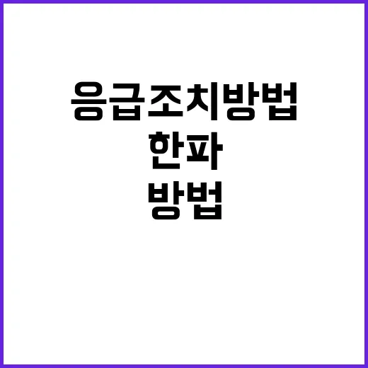 한파 주의! 질환별 응급조치 방법 이곳에서 확인하세요