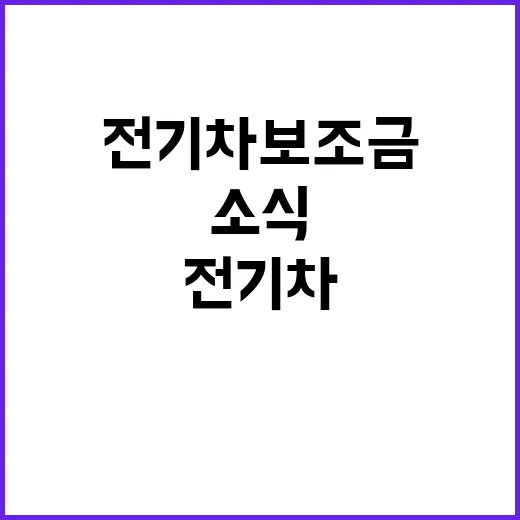 전기차 보조금 환경부의 빠른 시행 소식!