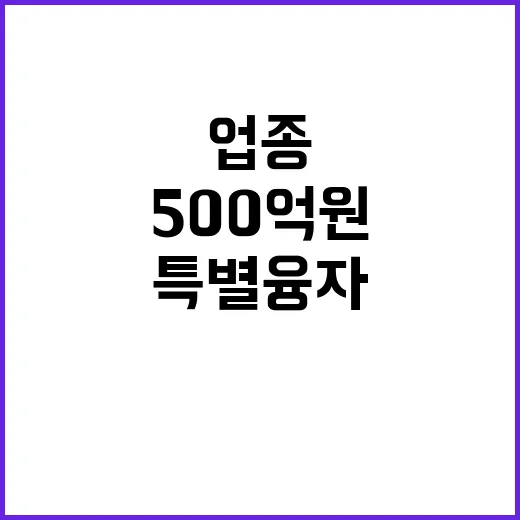 관광업종 특별융자 500억 원 긴급 지원 발표!