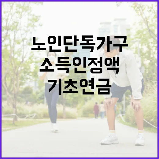 기초연금 노인 단독가구 소득인정액 조건 공개!