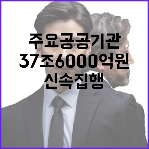 37조 6000억원 주요 공공기관 신속 집행 비밀!