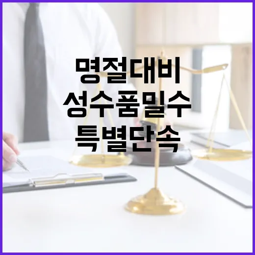 성수품 밀수 특별단…