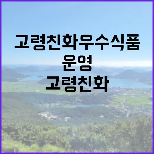 ‘고령친화우수식품’…