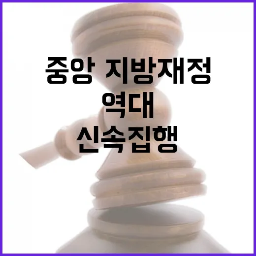 358조원 신속집행 역대 최고 중앙·지방재정 현황!