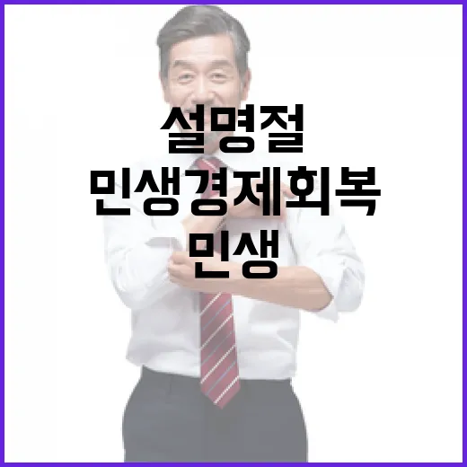 민생경제 회복 설 명절이 기회가 된다!