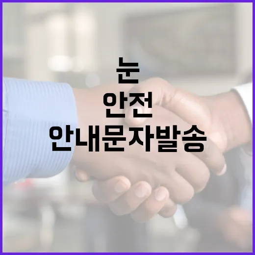 눈 안내문자 발송! 당신의 안전을 지킵니다.