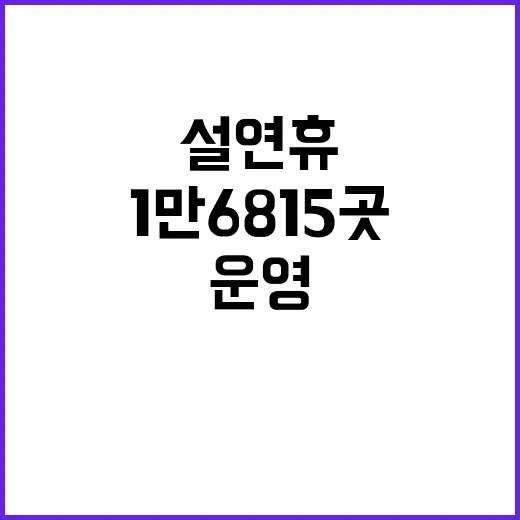 병원 운영 설 연휴 1만6815곳 의료서비스 활기!