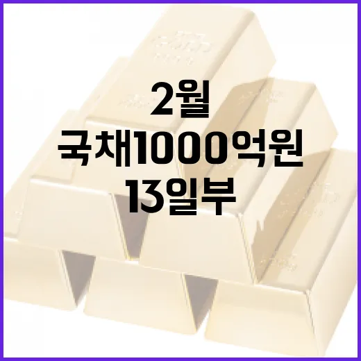 국채 1000억 원 청약은 2월 13일부터 17일!