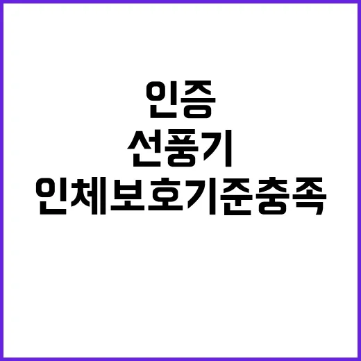 선풍기 인증, 인체…