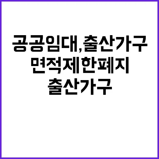 공공임대, 출산가구 혜택과 면적 제한 폐지!