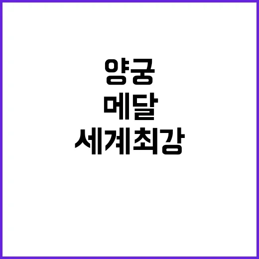 양궁, 세계 최강 기록! 28개 메달에 주목하라!