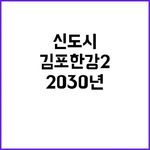 김포한강2 신도시, 2030년 분양의 놀라운 기회!