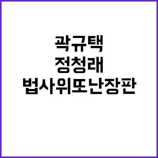 법사위 또 난장판, 정청래와 곽규택의 충돌!