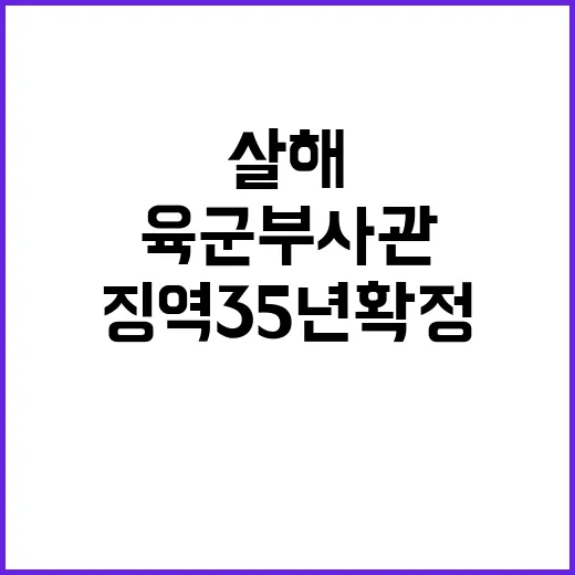 '살해 은폐' 육군 부사관, 징역 35년 확정!