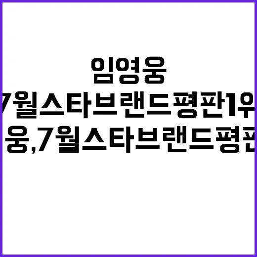 임영웅, 7월 스타 브랜드평판 1위 성과 공개!