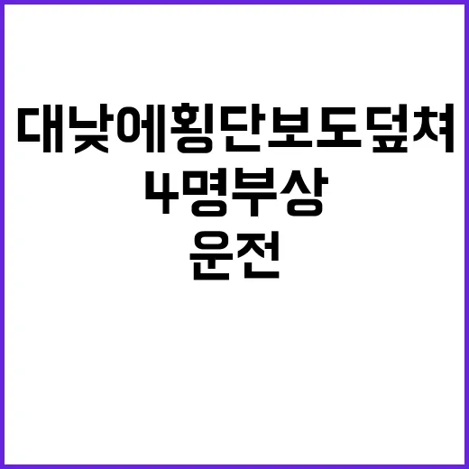 만취 운전, 대낮에 횡단보도 덮쳐 4명 부상!