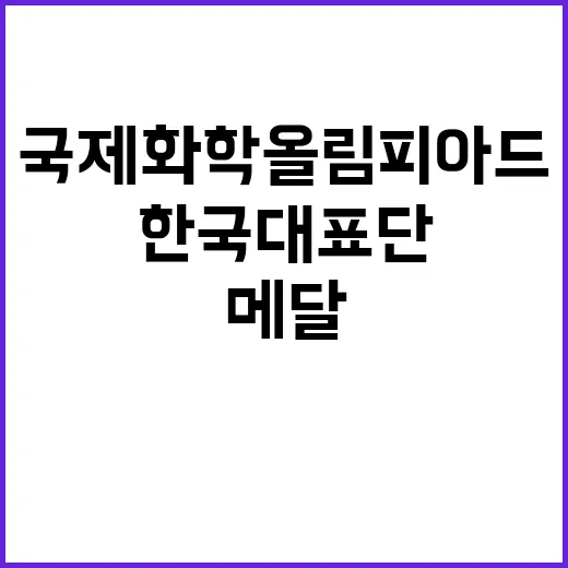 국제화학올림피아드 메달, 한국 대표단의 쾌거!