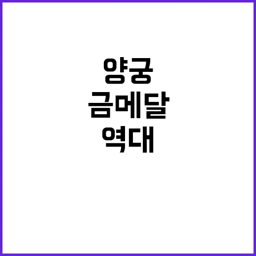 양궁 금메달, 유도…