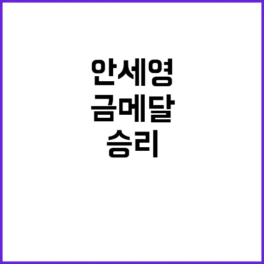 안세영, 금메달 확정까지 승리 필요해!