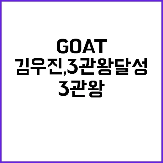 김우진, 3관왕 달성 후 GOAT 선언! 새로운 목표는?