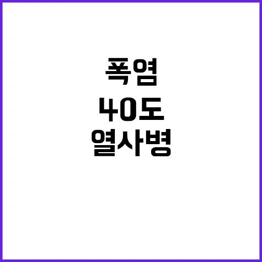 폭염 경고! 여주 40도, 열사병 주의하세요!