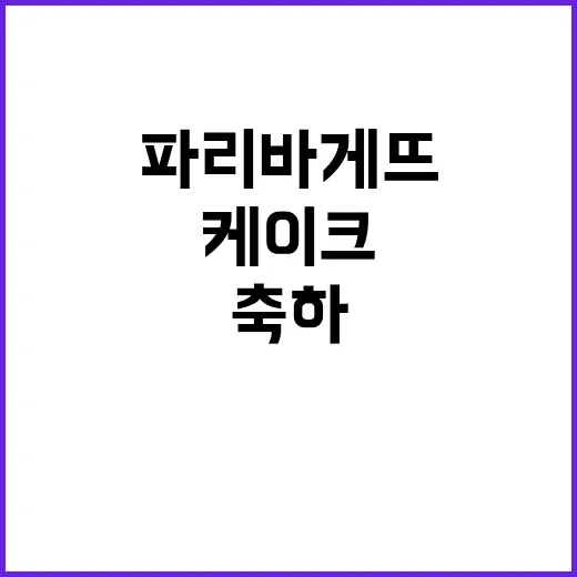 메달 축하케이크, 파리바게뜨의 특별한 선물 공개!