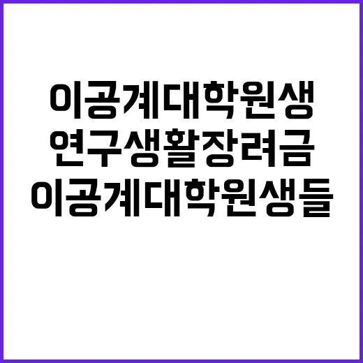 연구생활장려금, 이…