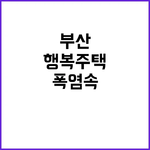 폭염 속 실신사고, 부산행복주택 접수일 재공고!