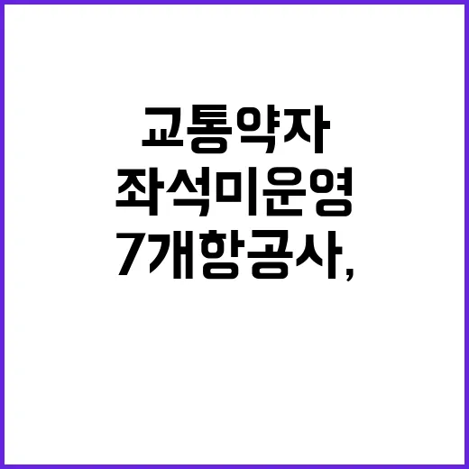 과태료 부과! 7개 항공사, 교통약자 좌석 미운영 문제