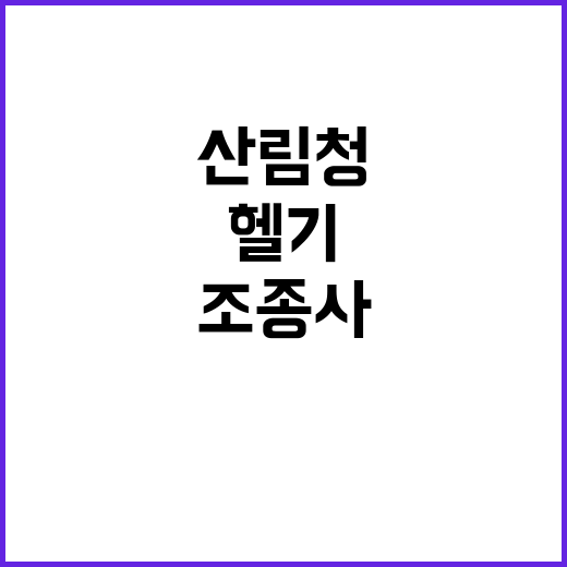 헬기 충돌, 산림청 조종사 경상 소식!