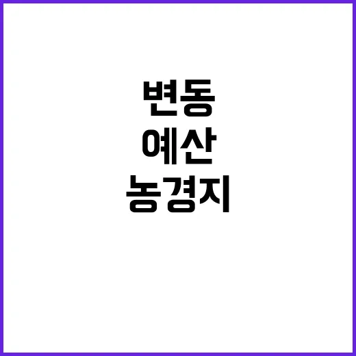 농경지 예산, 사실…