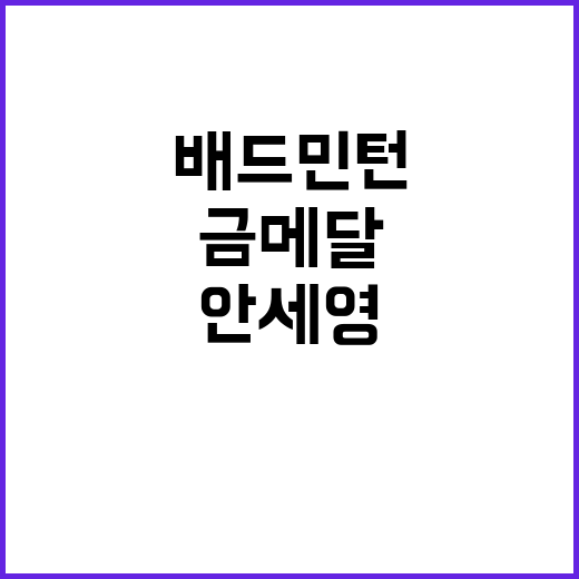 안세영, 배드민턴 …