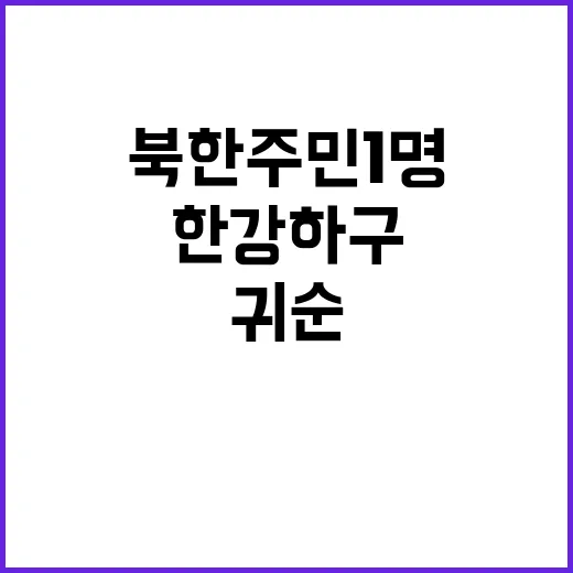 귀순, 북한 주민 1명 한강하구 걸어왔다!