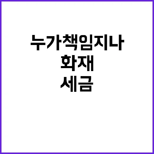 화재 피해 보상금, 세금으로 누가 책임지나?