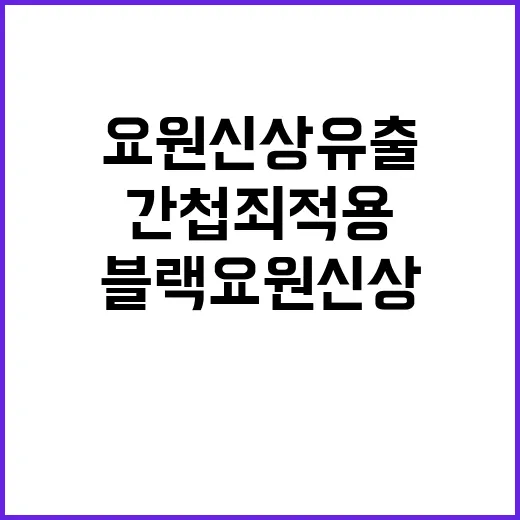 블랙요원 신상 유출, 연계 간첩죄 적용 위기!