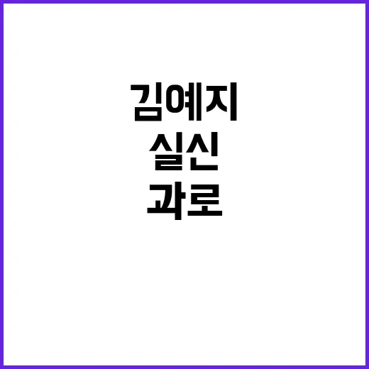 김예지 실신 의료진…