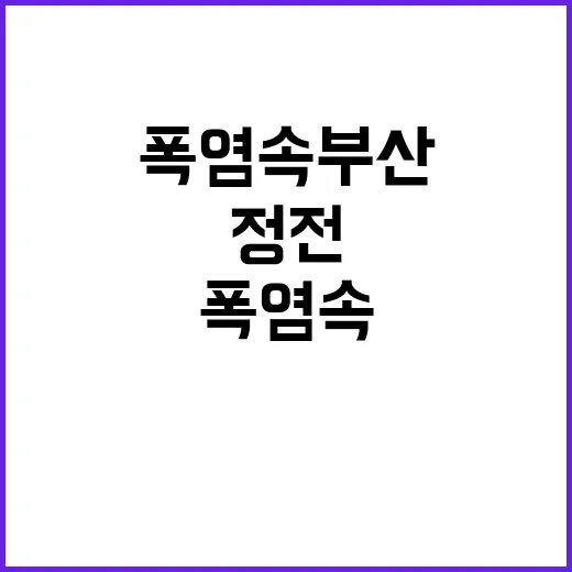 폭염 속 부산 정전 24시간 만에 해결됐다!