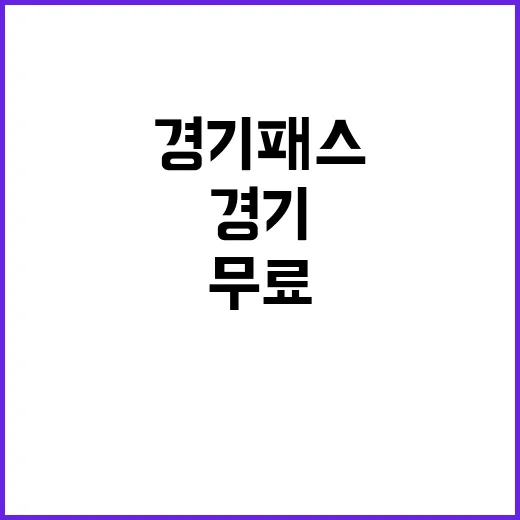 경기패스 대중교통 무료 혜택으로 새롭게 변신!